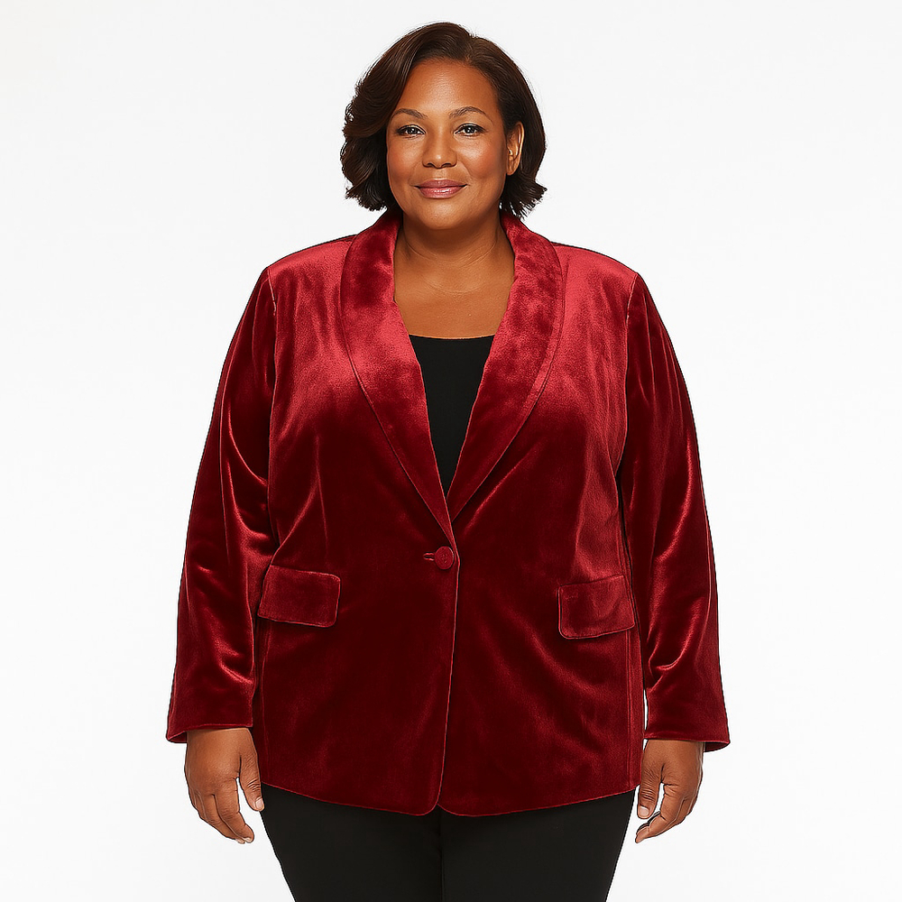 Eloquii Red Velvet Blazer Plus Size 26